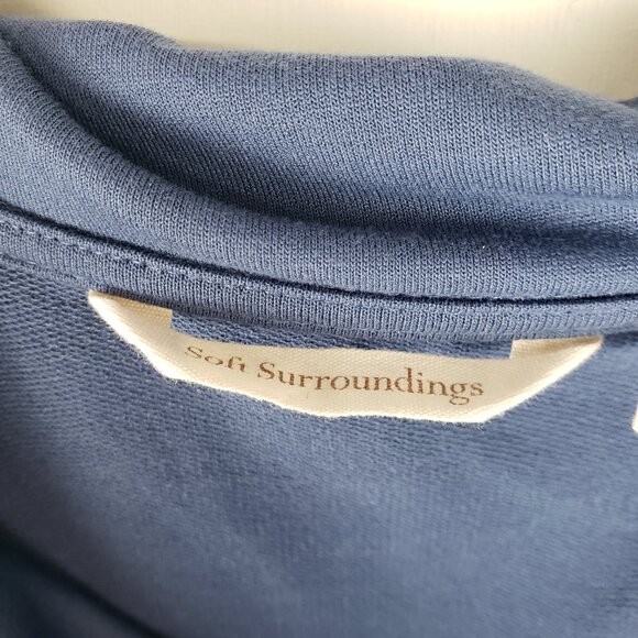 Soft Surroundings Kassidy Cowl Neck Pullover Tunic Top Blue Womens Size XL - Picture 6 of 8